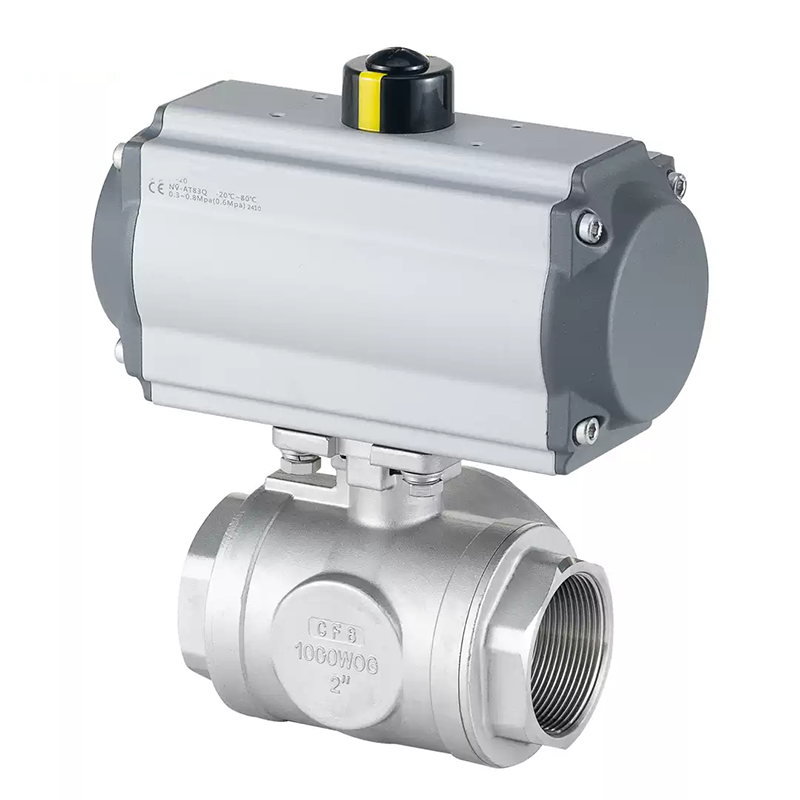 Stainless Steel Pneumatic 3-way Ball Valve